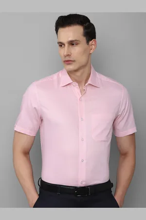 Louis Philippe Men Pink Solid Pure Cotton Casual Shirt
