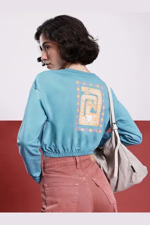 DressBerry Indie Charm Printed Cropped Sweatshirt