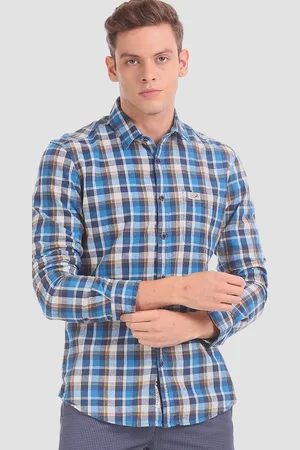 Ralph Lauren Men Blue & Beige Regular Fit Checked Casual Shirt