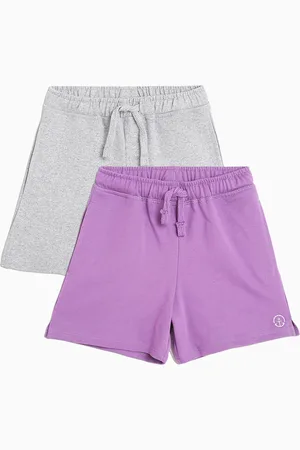 Campana Girls Pack of 2 Regular Fit Solid Cotton Shorts