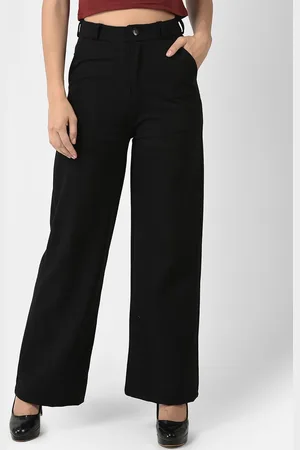 Chemistry Women Relaxed Straight Leg Flared High-Rise Trousers