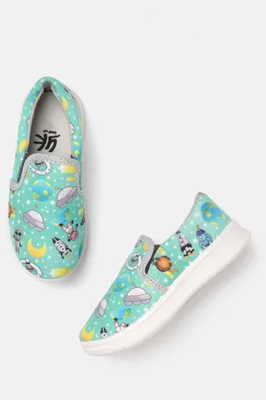 YK Boys Conversational Printed Slip-On Sneakers