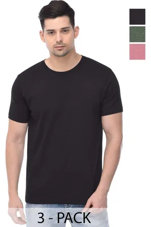Color Capital Unisex Pack Of 3 Solid Round Neck Cotton T-shirts
