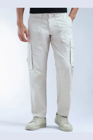 Flying Machine Men Relaxed Loose Fit Cargos Trousers