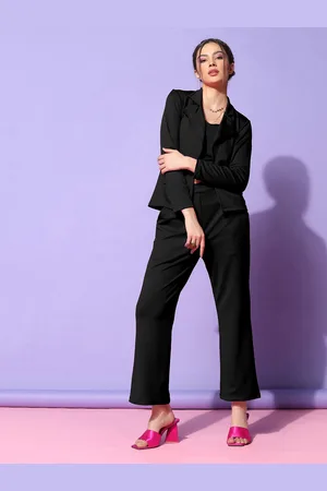 Moda Rapido Shawl Collar Neck Top With Trousers Co-Ord Set