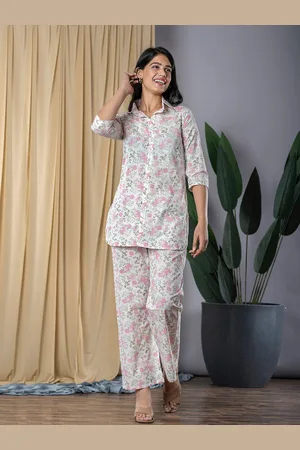 Kalini Printed Pure Cotton Shirt With Trousers Co-Ords