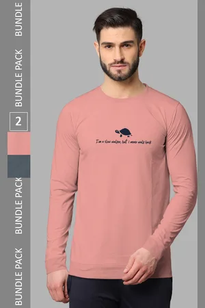 bullmer Pack Of 2 Round Neck Cotton Casual T-Shirts