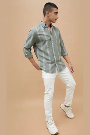 Lifestyle Men Horizontal Stripes Opaque Striped Casual Shirt