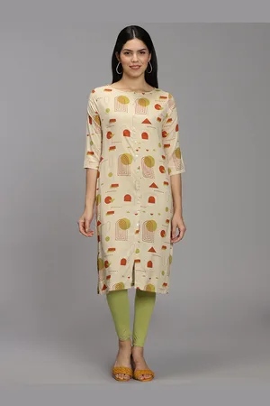 Hay Ethnic Motifs Printed Liva Straight Kurta