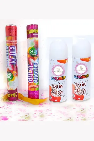 CraftVatika Set Of 4 White Eco Friendly Spray & Sparkle
