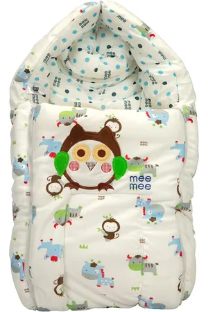 MeeMee Infant Kids Blue & White Printed Sleeping Bag