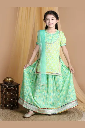 Cutiekins Girls Ethnic Motifs Printed Ready to Wear Lehenga & Blouse With Dupatta