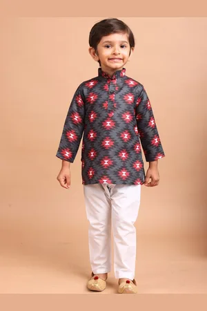 SHIWAM ETHNIX Boys Geometric Printed Regular Kurta with Pyjamas