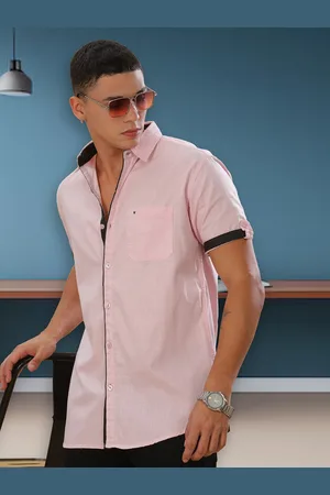 Kuons Avenue Men Smart Spread Collar Solid Cotton Linen Slim Fit Casual Shirt