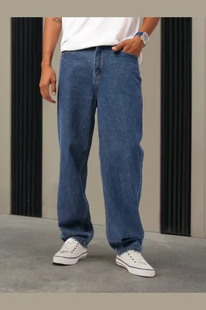 Kook N Keech Men Worn-In Grunge Baggy Light Fade Jeans