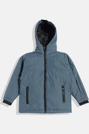 HERE&NOW Boys Solid Hooded Puffer Jacket