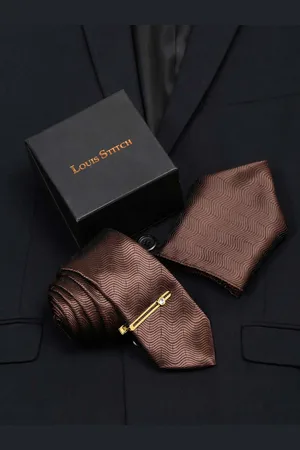 LOUIS STITCH Men Italian Silk Accessory Gift Set