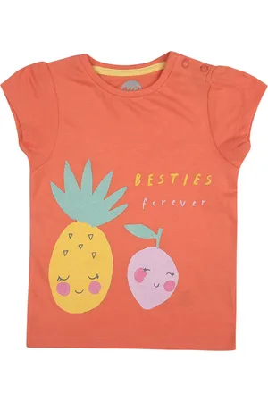 Mothercare Girls Graphic Printed Cap Sleeve Pure Cotton Casual T-shirt