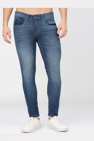 Highlander Men Blue Tapered Fit Heavy Fade Stretchable Jeans