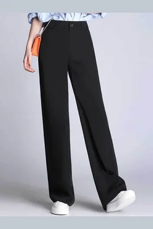KERI PERRY Women Relaxed Straight Leg High-Rise Trousers