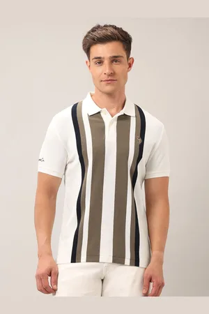 Ralph Lauren Men Brand Logo Striped Polo Collar Pockets Slim Fit T-shirt