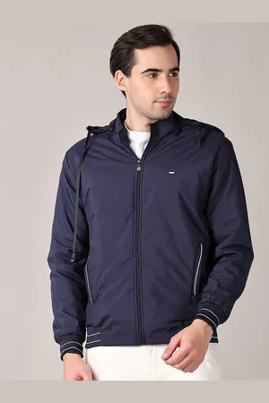 V-Mart Men Hooded Solid Cotton Casual Bomber Jacket