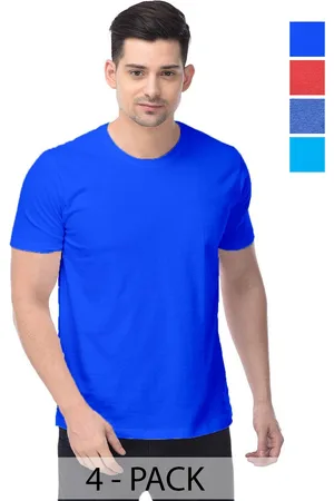 Color Capital Unisex Pack Of 4 Solid Round Neck Cotton T-shirts