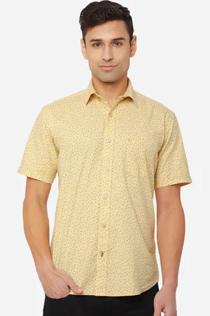 Greenfibre Men Yellow Pure Cotton Floral Printed Slim Fit Casual Shirt