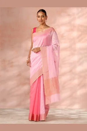 Taneira Ethnic Motifs Woven Design Zari Chanderi Saree