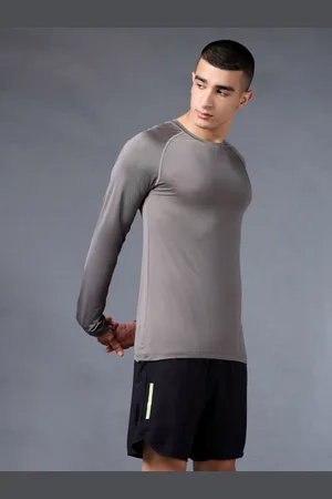 Cult Men Grey Base Layer Run Full Sleeve Tshirt