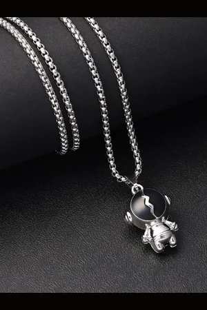French Accent Silver-Plated Contemporary Pendants with Chains
