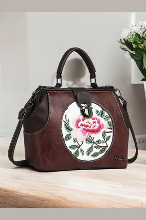 EXOTIC Women Floral Printed Crossbody Leather Sling Bag