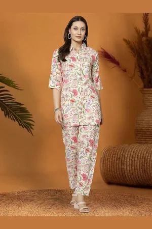 Moda Rapido Shirt Collar Floral Printed Shirt with Trousers Co-Ords