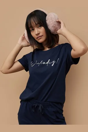 Lifestyle Women Typography Printed Round Neck Cotton T-shirt