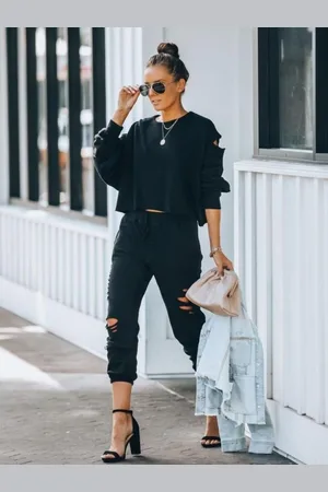 HERE&NOW Round Neck Long Sleeves Top & Trousers