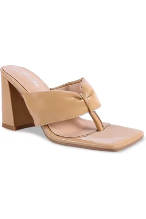 London Rag Women Beige PU Block Heels