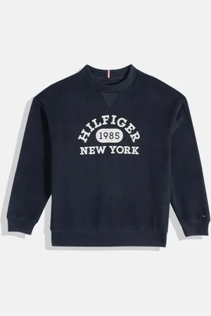 Tommy Hilfiger Boys Brand Logo Printed Varsity Boucle Sweatshirt