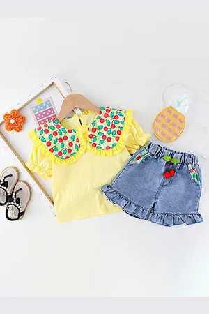 BAESD Girls Printed Top with Shorts