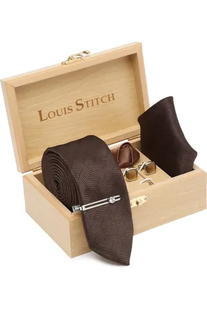 LOUIS STITCH Men Italian Silk Necktie Accessory Gift Set