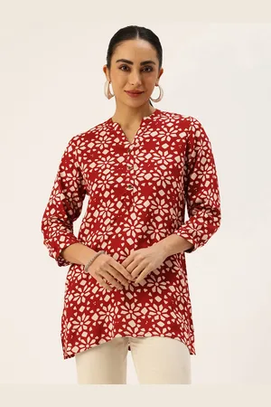 Amukti Mandarin Collar Printed Tunic