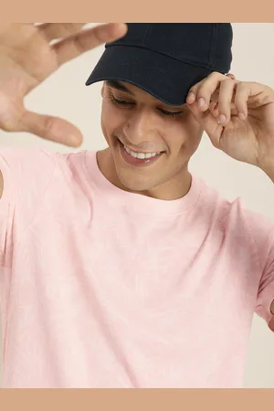Invictus Men Pink Floral Printed Pure Cotton T-shirt