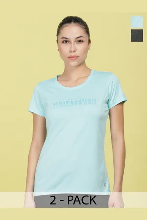 dollar Women Pack of 2 Microfiber Printed Anti Bacterial Sports T-Shirt