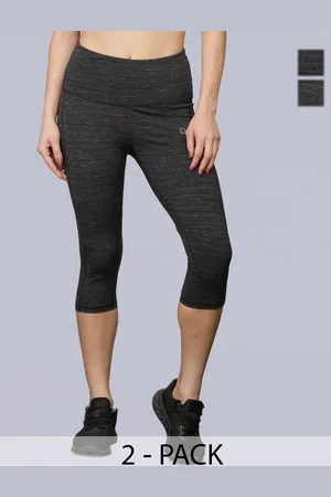 dollar Women Pack of 2 Microfiber Anti Bacterial Elastane Stretch Sports Capri