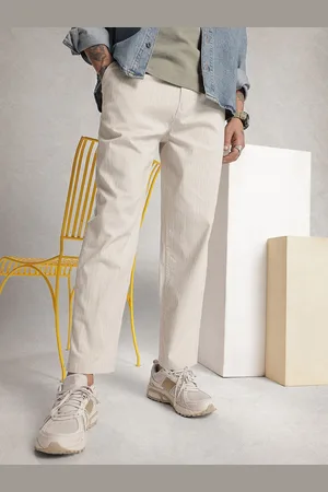 WROGN Men Striped Oversized Trousers