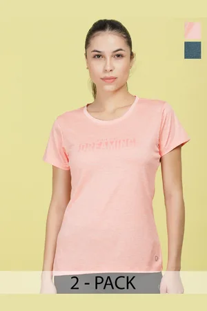 dollar Women Pack of 2 Microfiber Printed Anti Bacterial Sports T-Shirt