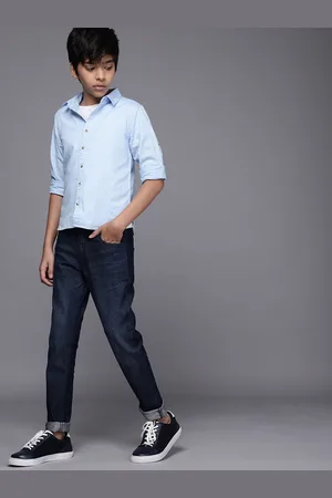 WROGN Boys Blue Skinny Fit Stretchable Jeans
