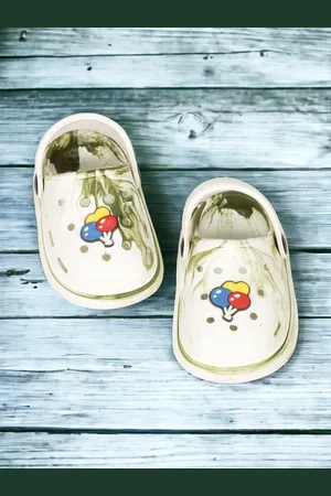 Lil Lollipop Kids Marble Look Balloon Applique Anti-Slip Clogs