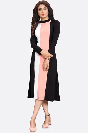 DressBerry Colourblocked A-Line Midi Dress