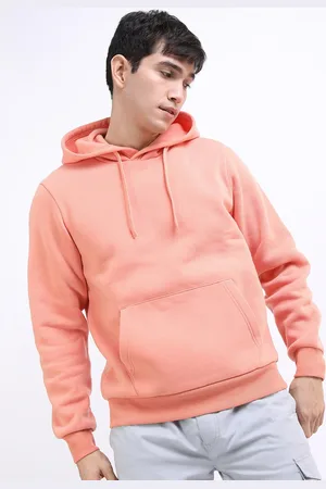 Highlander Men Peach Coloured Hooded Sweatshirt