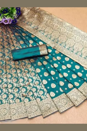Saadhvi Ethnic Motifs Woven Design Zari Pure Silk Saree